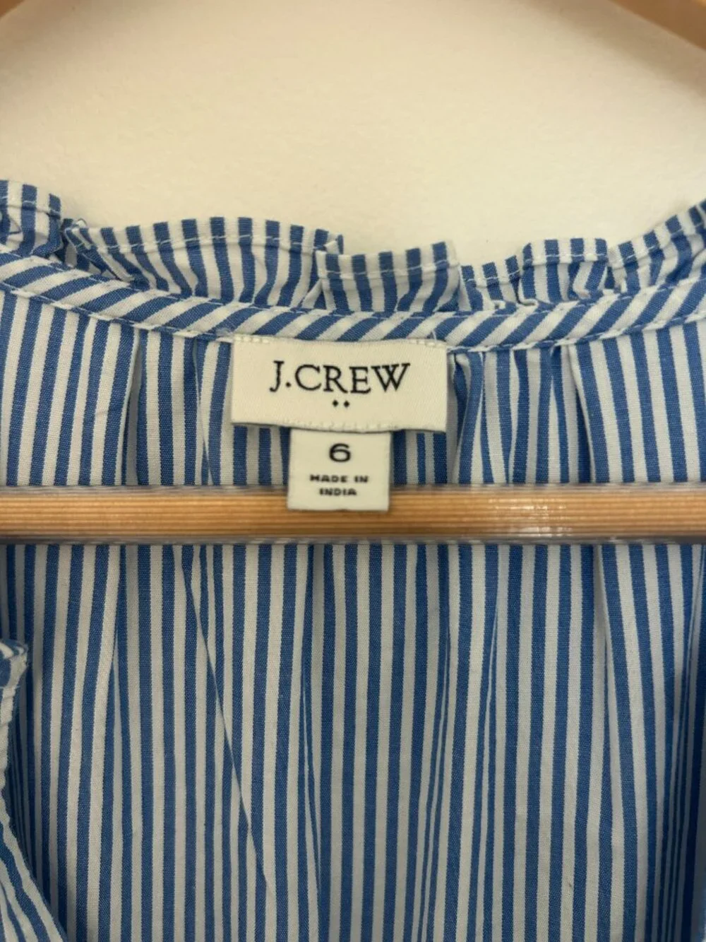 J. Crew Blue and White Striped Dress